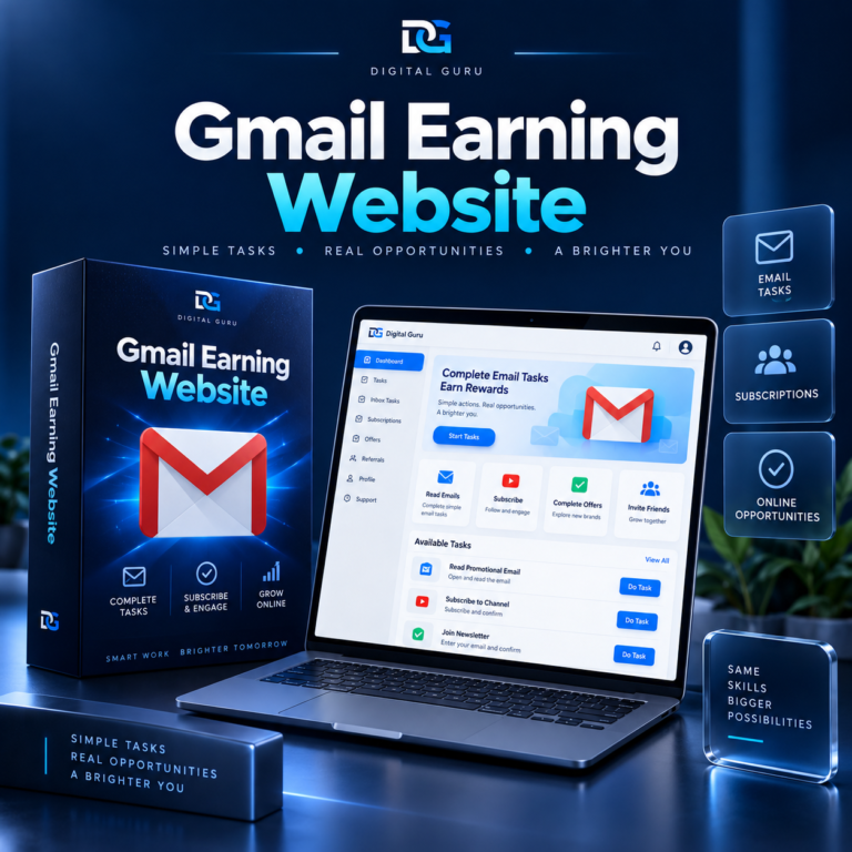 Gmail earning website by Digital Guru Gujranwala